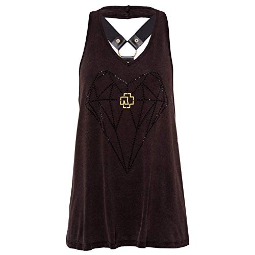Rammstein - Camiseta de tirantes para mujer, diseño con diamantes de imitación negro-marrón S