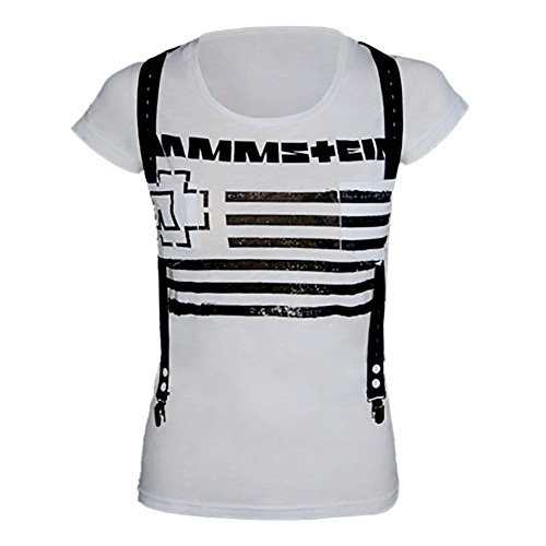 Rammstein Camiseta de tirantes para mujer, talla XL, color blanco