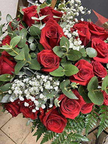 Ramo de 18 Rosas Rojas Naturales - Entrega EN 24 Horas -Flores Frescas a Domicilio - DEDICATORIA incluida