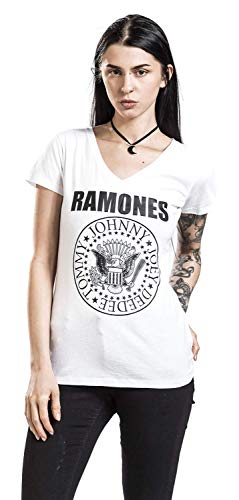 Ramones Eagle Logo Mujer Camiseta Blanco XXL, 100% algodón, Regular