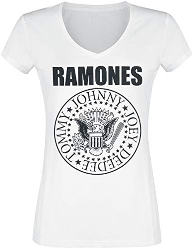Ramones Eagle Logo Mujer Camiseta Blanco XXL, 100% algodón, Regular