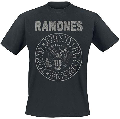 Ramones Hey Ho Let's Go - Vintage Hombre Camiseta Negro S, 100% algodón, Regular