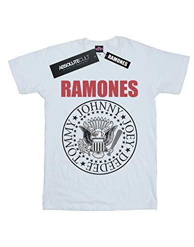 Ramones Hombre Red Text Seal Camiseta Blanco XX-Large