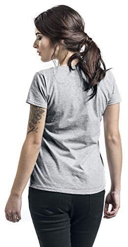 Ramones Seal Mujer Camiseta Gris/Melé XL, 90% algodón, 10% poliéster, Regular