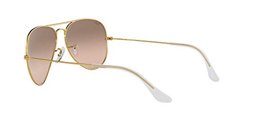Ray-Ban Aviator Large Metal, Gafas de Sol Unisex Adulto, Transparente (Crystal Brown & Pink Silver Mirror), 58
