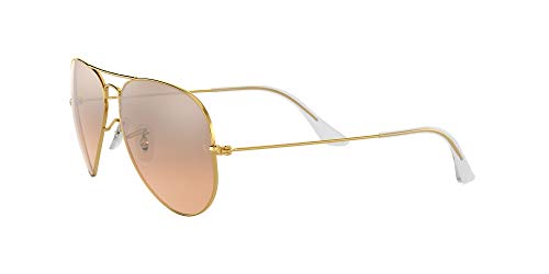 Ray-Ban Aviator Large Metal, Gafas de Sol Unisex Adulto, Transparente (Crystal Brown & Pink Silver Mirror), 58