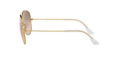 Ray-Ban Aviator Large Metal, Gafas de Sol Unisex Adulto, Transparente (Crystal Brown & Pink Silver Mirror), 58