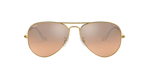 Ray-Ban Aviator Large Metal, Gafas de Sol Unisex Adulto, Transparente (Crystal Brown & Pink Silver Mirror), 58