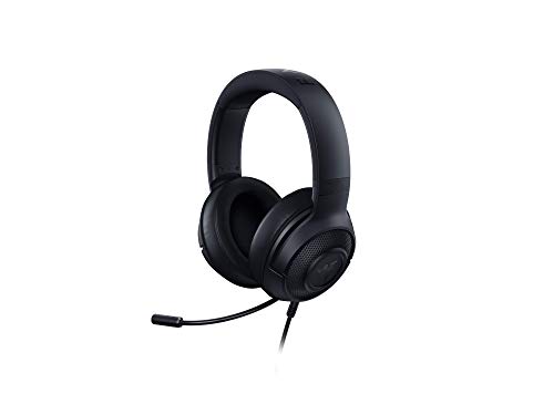 Razer Kraken X - Auriculares para juegos, auriculares ligeros para juegos para PC, Mac, Xbox One, PS4 y Switch, diadema acolchada, sonido envolvente 7.1, Negro