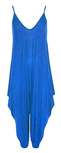 REAL LIFE FASHION LTD. - Cárdigan para Mujer, diseño de Lagenlook Extravagante con Capas, Talla Grande Azul Mono Harem Azul Real 44-46