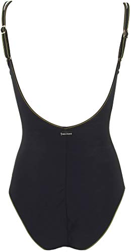Red Point Beachwear, Mujer, Bañador, Básico, Talca, Talla ESP: 105B, Negro/Amarillo Fluor