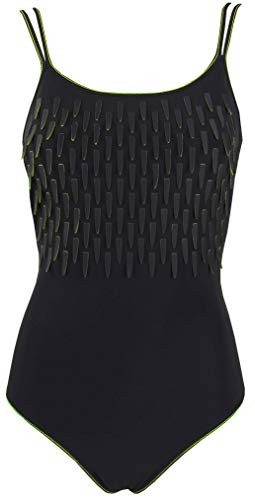 Red Point Beachwear, Mujer, Bañador, Básico, Talca, Talla ESP: 105B, Negro/Amarillo Fluor