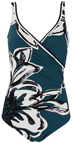 Red Point Beachwear, Mujer, Bañador, Cruzado Foam, Lome, Talla ESP: 100B, Verde petróleo