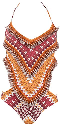 Red Point Beachwear, Mujer, Bañador, Especiales, Milna, Talla ESP: 90B, Naranja/Granate