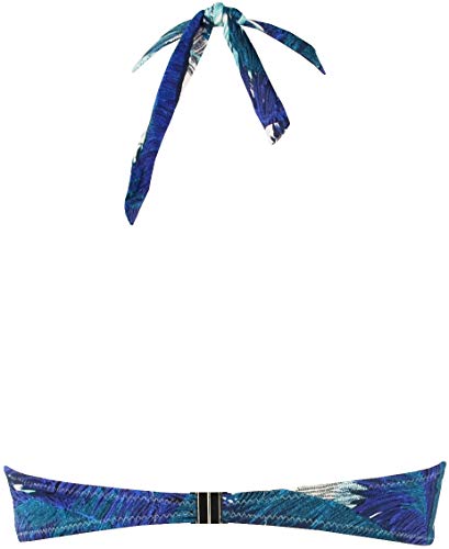 Red Point Beachwear, Mujer, Bikini Sujetador, Top Anilla Foam, Palma, Talla ESP: 85B, Azul