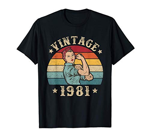 Regalo de 40º cumpleaños Señoras Año 1981 Mujeres 40 años Camiseta