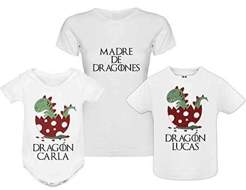 Regalo día de la madre camiseta madre personalizada + Body o camiseta hijo/a Texto estilo juego de tronos para mamá