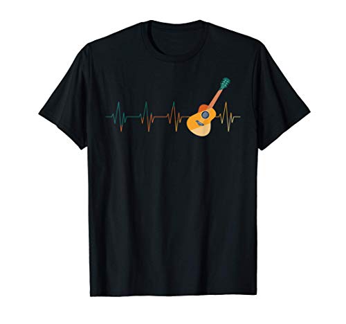 Regalo Instrumento Musical Latido Del Corazón Guitarra Camiseta