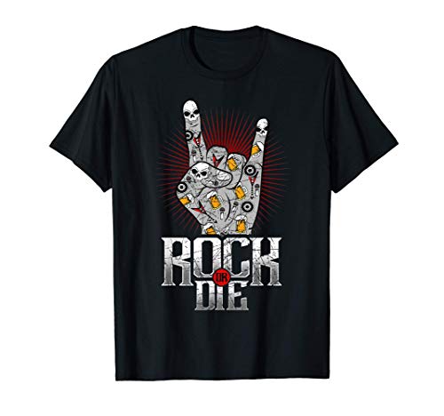 Regalo T-shirt Rock or Die Música Heavy Metal Camiseta