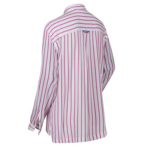 Regatta Meera Coolweave Cotton Denim Look Fabric Turn Up Cuffs with Button Fastening Camisas, Mujer, Negro, 38