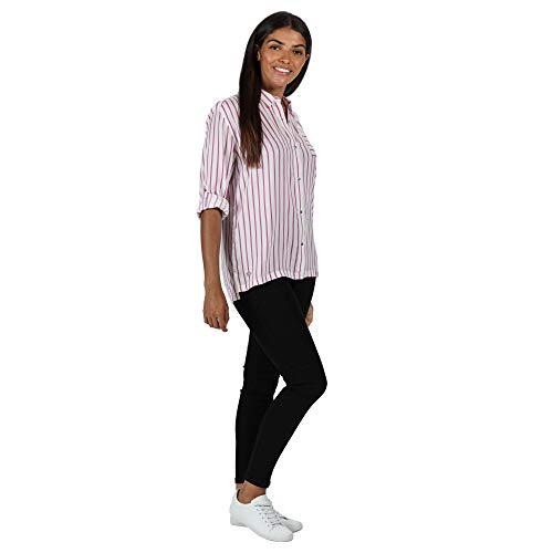 Regatta Meera Coolweave Cotton Denim Look Fabric Turn Up Cuffs with Button Fastening Camisas, Mujer, Negro, 38