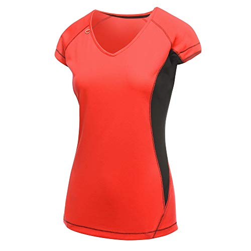 Regatta Womens Beijing Lightweight Ergonomic Quick Wicking Active T-Shirt T-Shirts/Polos/Vests, Hombre, Classic Red/Black, 12