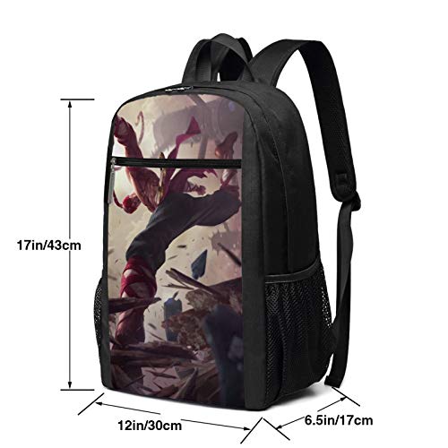Rek'sai The Void Burrower Mochila de 47 cm, , noob MOBA Game Piltover Summoner's Rift Mochila de ordenador de moda para hombres, mujeres, unisex, adultos, ciclismo, senderismo, estudio
