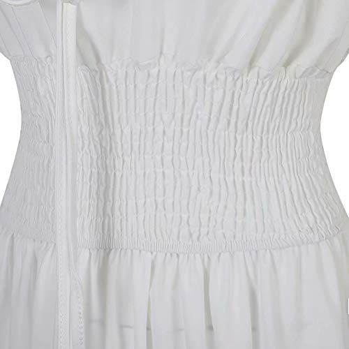 renacentista Vestido Medieval Mujer Vintage Victoriano gotico Manga Larga de Llamarada Disfraz Princesa Blanco s