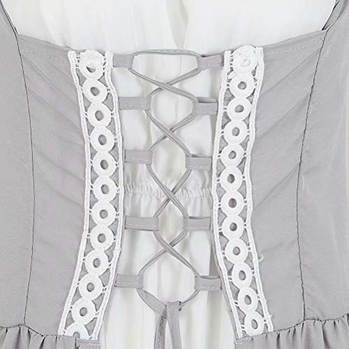 renacentista Vestido Medieval Mujer Vintage Victoriano gotico Manga Larga de Llamarada Disfraz Princesa Gris s