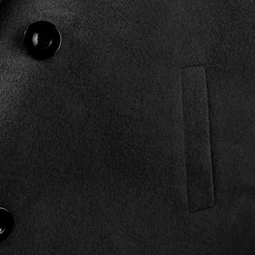 Reooly Mujer Abrigo Largo de Lana Elegante Abrigo Mixto Chaqueta Delgada Mujer Abrigo Largo(Negro,Small)