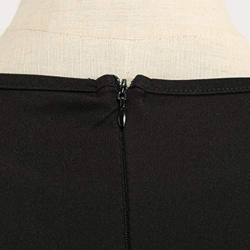 Reooly Nuevo Vestido de Mujer con Estampado de Calabaza de Halloween Vestido de Fiesta Medieval con Cuello Redondo y Cremallera Hepburn