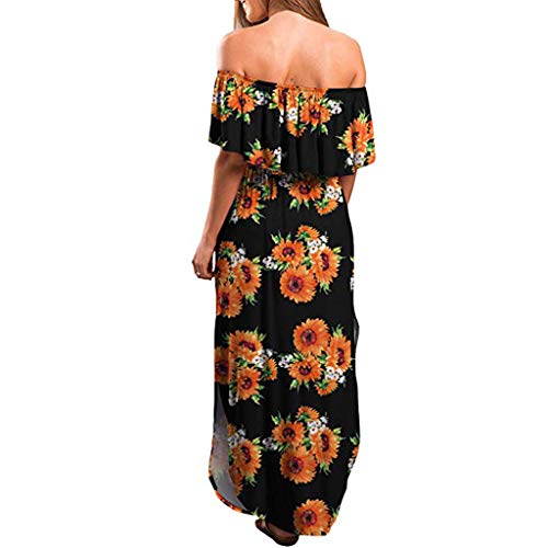 ReooLy Vestido sin Mangas de Encaje con Bolsillo para Mujer （Negro，L）