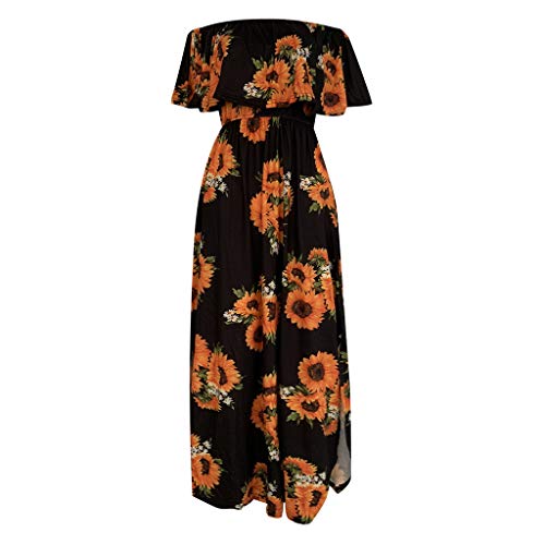 ReooLy Vestido sin Mangas de Encaje con Bolsillo para Mujer （Negro，L）