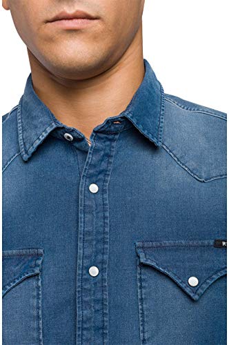 REPLAY M4001 .000.39b 357 Camisa Vaquera, Azul (Denim 9), Medium para Hombre
