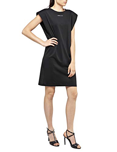 REPLAY W9474 .000.22748 Vestido, Negro (Blackboard 99), XX-Small para Mujer