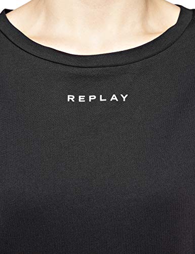 REPLAY W9474 .000.22748 Vestido, Negro (Blackboard 99), XX-Small para Mujer