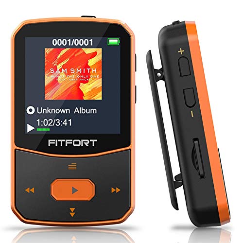 Reproductor MP3 Bluetooth 5.0 - MP3 Bluetooth Running, Sonido de Gama Alta, Radio FM, Grabación de Voz, E-Book, Podómetro, Pantalla de Color de 1.5 Pulgadas, Soporte hasta 128GB Tarjeta