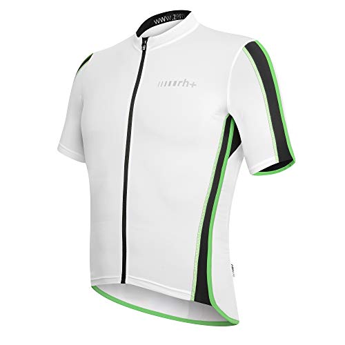 rh+ Sprint FZ, Speed Bike Jersey Hombre, White-Black-Bright Green, S