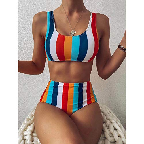 riou Bikinis Mujer 2020 Push up Sexy de Lunares de Playa Conjunto de Traje de BañO Dos Piezas con Tirantes Finos y Cintura Alta Tops y Braguitas Ropa de Playa vikinis