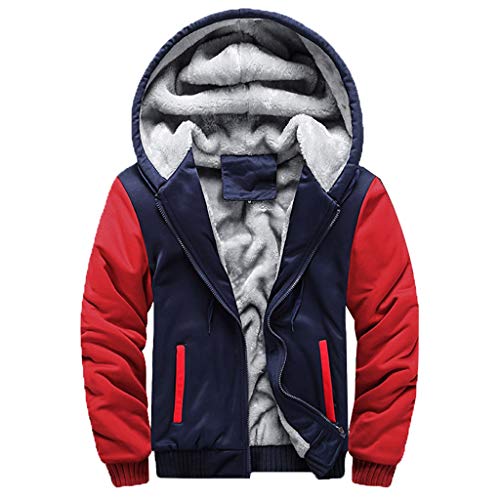 riou Chaqueta con Capucha Forro Polar Sudadera con Capucha Hombres de Manga Larga Hoodie Casual Abrigo Otoño-Invierno Chandal Arriba Tops