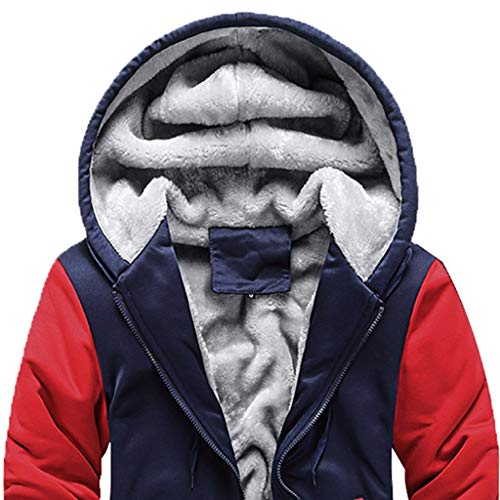 riou Chaqueta con Capucha Forro Polar Sudadera con Capucha Hombres de Manga Larga Hoodie Casual Abrigo Otoño-Invierno Chandal Arriba Tops
