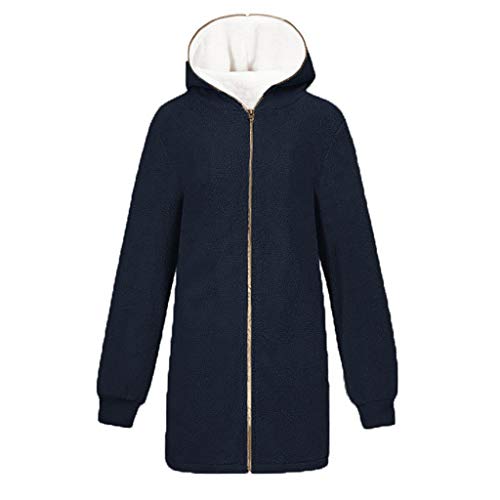riou Mujer Sudadera Tallas Grandes Chaqueta con Capucha Caliente y Esponjoso Tops Bolsillo Casual Cremallera Felpa Suéter Manga Larga Ropa de Abrigo Mujer