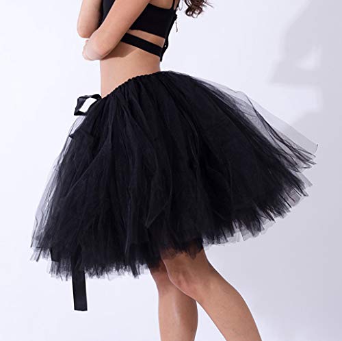 riou Mujeres Faldas Enaguas Cortas Tul Plisada Fiesta Tutu Ballet Gasa Elástica Mujeres Distintas Colores Falda Disfraz Suave Falda de Tul Tutu