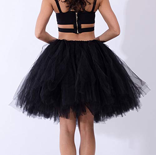 riou Mujeres Faldas Enaguas Cortas Tul Plisada Fiesta Tutu Ballet Gasa Elástica Mujeres Distintas Colores Falda Disfraz Suave Falda de Tul Tutu
