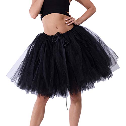 riou Mujeres Faldas Enaguas Cortas Tul Plisada Fiesta Tutu Ballet Gasa Elástica Mujeres Distintas Colores Falda Disfraz Suave Falda de Tul Tutu