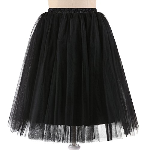 riou Mujeres Retro Faldas Enaguas Cortas Tul Plisada Fiesta Tutu Ballet Falda Hinchada de Múltiples Capas Adulto Lujoso Falda de Gasa Suave Falda de Tul