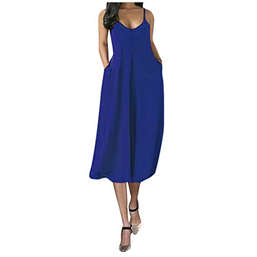 riou Vestido Mujer Bohemio Largo Verano Playa Fiesta Casual Vestido de Cóctel de Noche/Color Sólido Falda Larga
