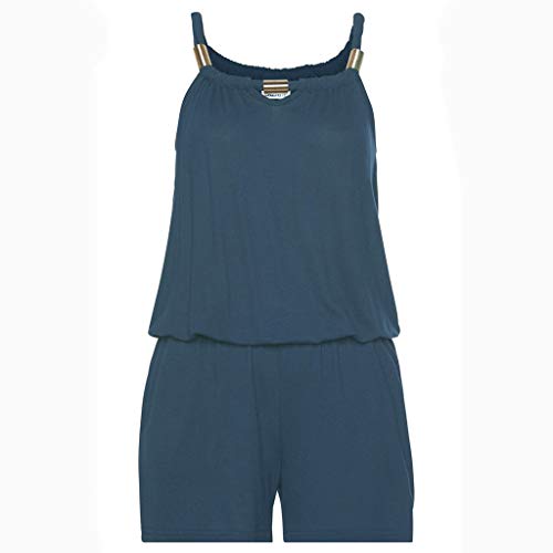 RISTHY Monos Mujer 2018 Verano Fiesta Mujer Monos Cortos de Sin Mangas Sólido Tirantes Cuello Halter Elegante Mamelucos Sexy Sin Respaldo Jumpsuits de Playa Rompers