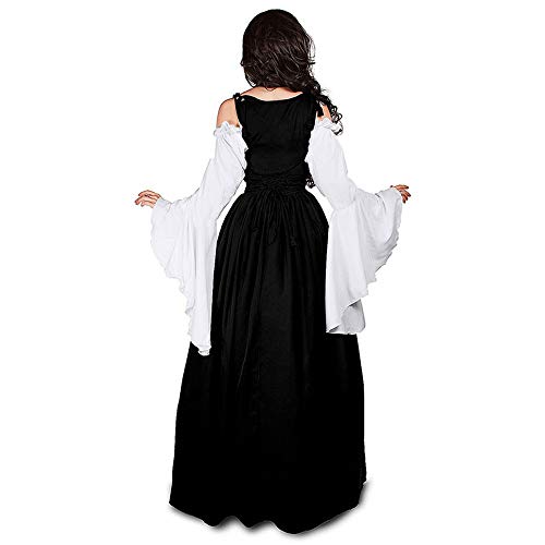 RISTHY Vestidos de Fiesta Gótico Mujeres Vestidos Medieval Vestidos Cosplay Manga Trompeta Retro Cuello Cuadrado Renacentista Princesa de Las Mujeres Vestidos Largos para Mujeres
