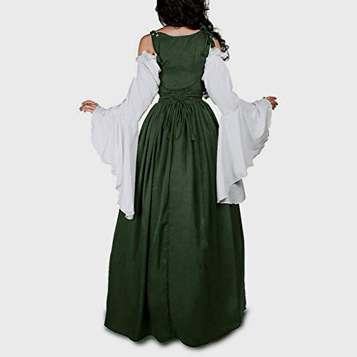 RISTHY Vestidos de Fiesta Gótico Mujeres Vestidos Medieval Vestidos Cosplay Manga Trompeta Retro Cuello Cuadrado Renacentista Princesa de Las Mujeres Vestidos Largos para Mujeres